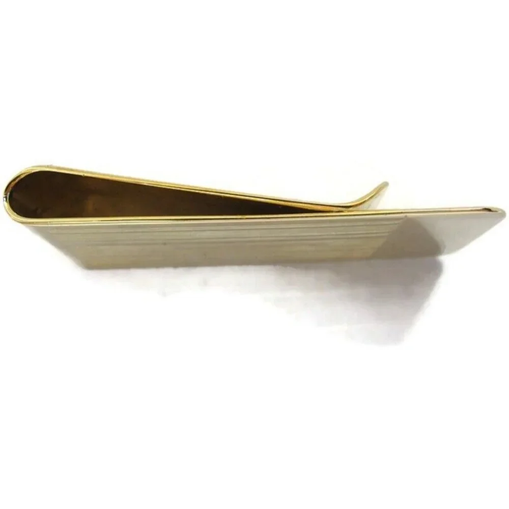 Vintage Engravable Gold Tone Money Clip Men Wallet ID Credit Card Holder